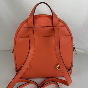  Michael Michael Kors Rhea Zip Pebbled Vegan Leather Slim  Backpack-Bright Red,30F0GEZB6V,Medium